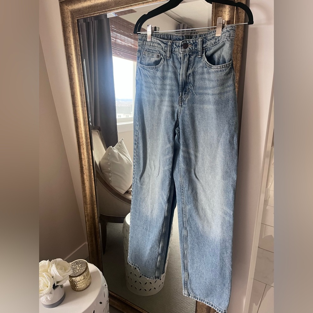 H&M wide leg high waisted jeans
